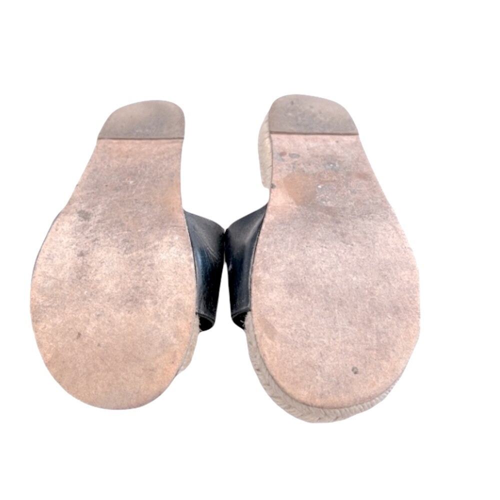 CHANEL 2017 Espadrille Black CC Logo Leather Slip on Slides Sandals 41 1… - Picture 6 of 9